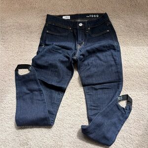 GAP 1969 Women's Dark Indigo Skinny Jeans with stirrups